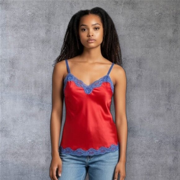 ARATTA SILENT JOURNEY SILK/SPANDEX LACE TRIM CAMISOLE - Picture 1 of 4